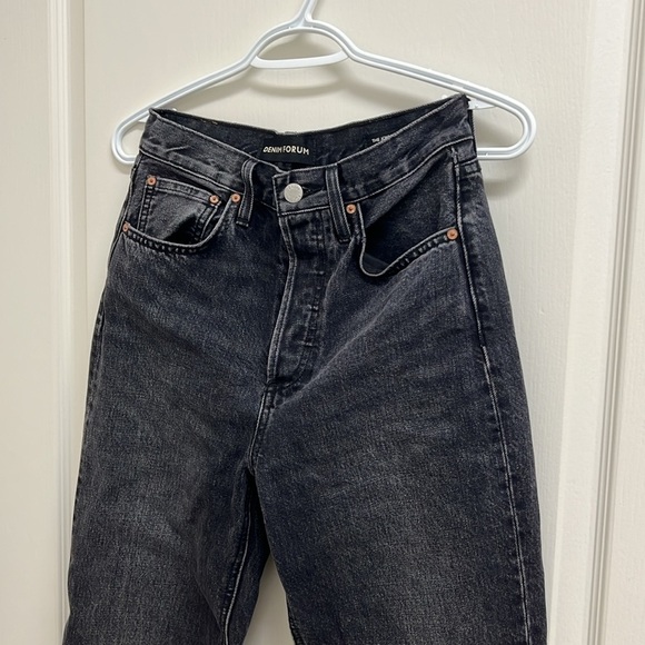 Denim Forum The Joni High Rise Loose 32l Size 24 Black - Picture 7 of 9